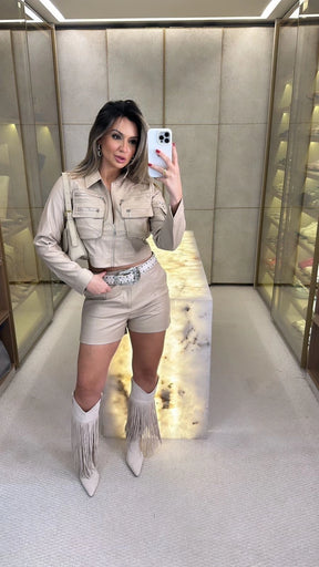 Conjunto Jaqueta Zíper e Short