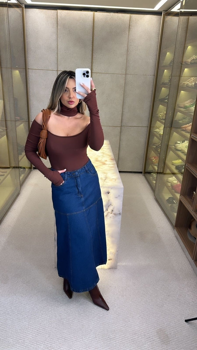 571 - Saia Jeans Longa | Godê