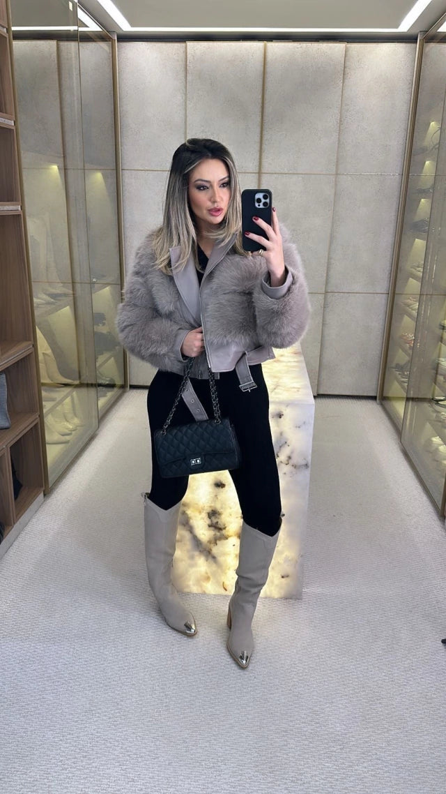 Jaqueta Paris Pelinhos com Cinto