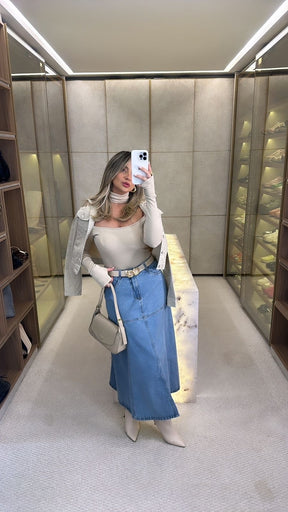 571 - Saia Jeans Longa | Godê