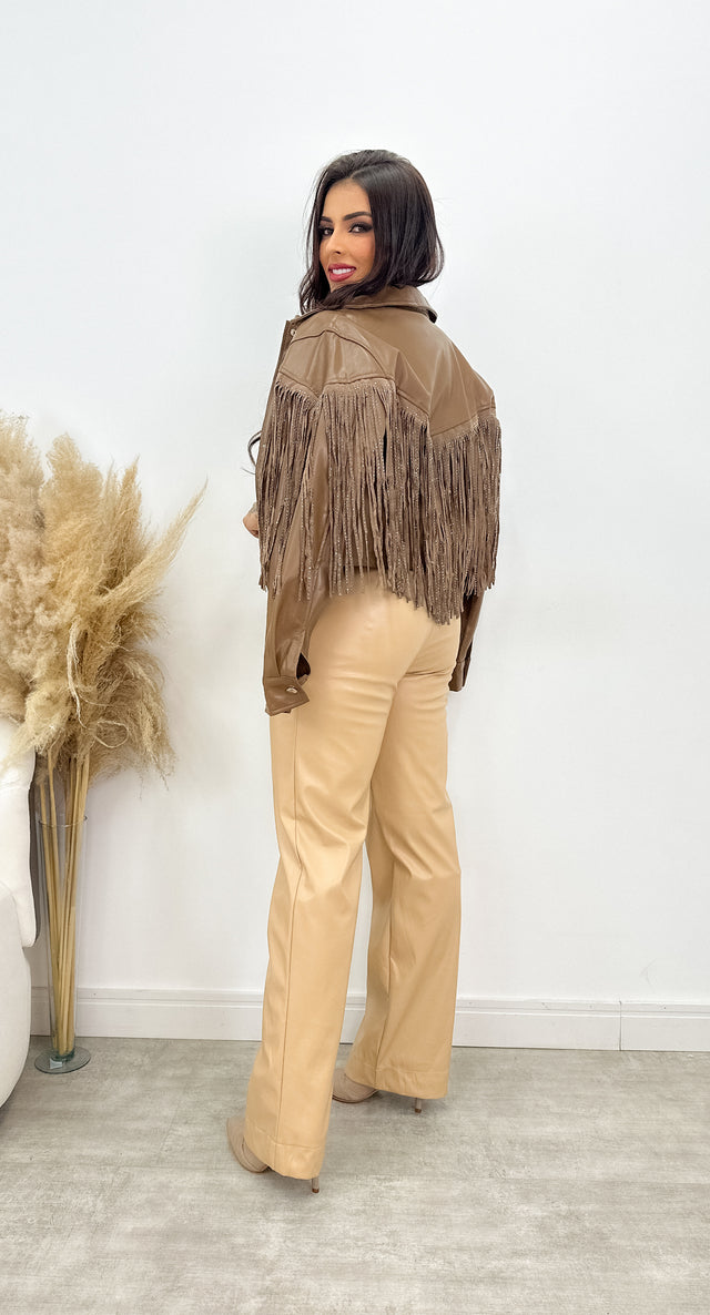 Conjunto Feminino Cropped e Calça Pantalona Jenni