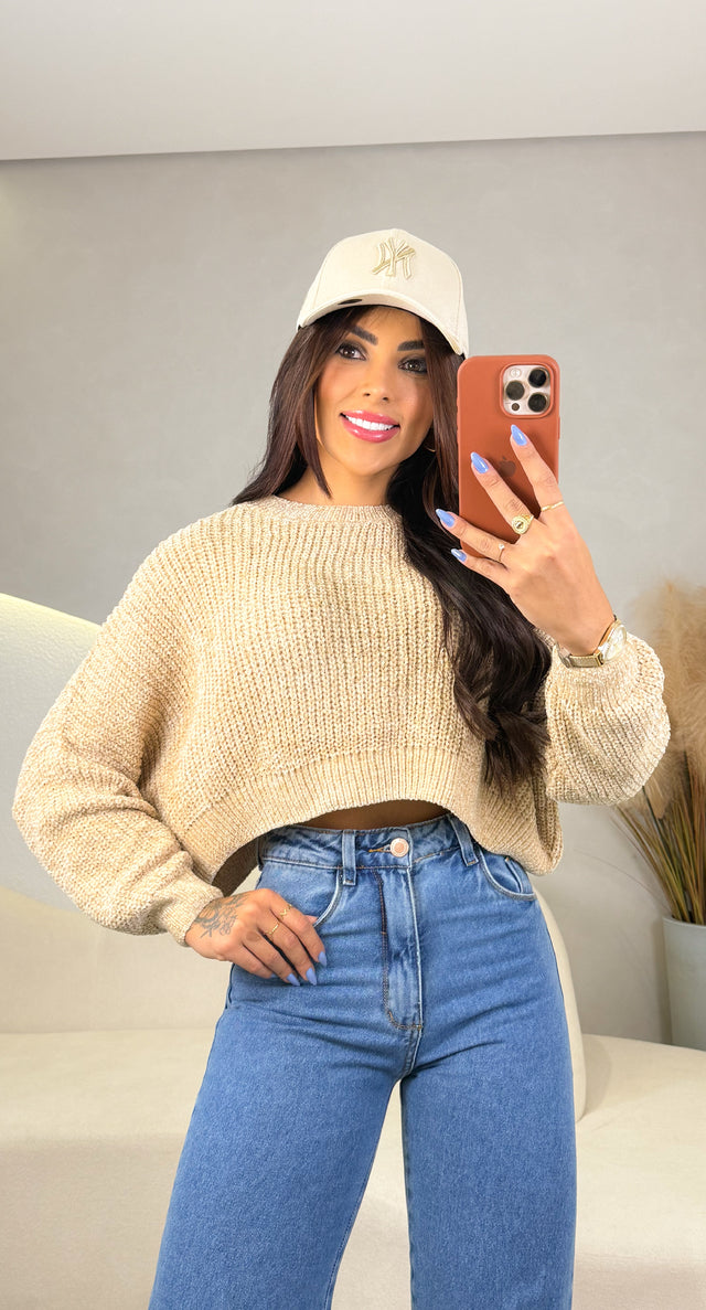 Blusa Tricot Stefany - Bege