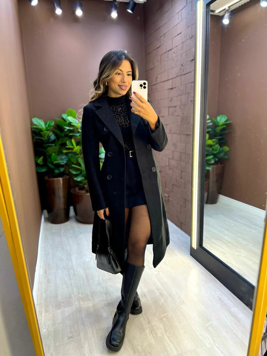 Casaco Longo Lã Batida Com Cinto - Nápoles